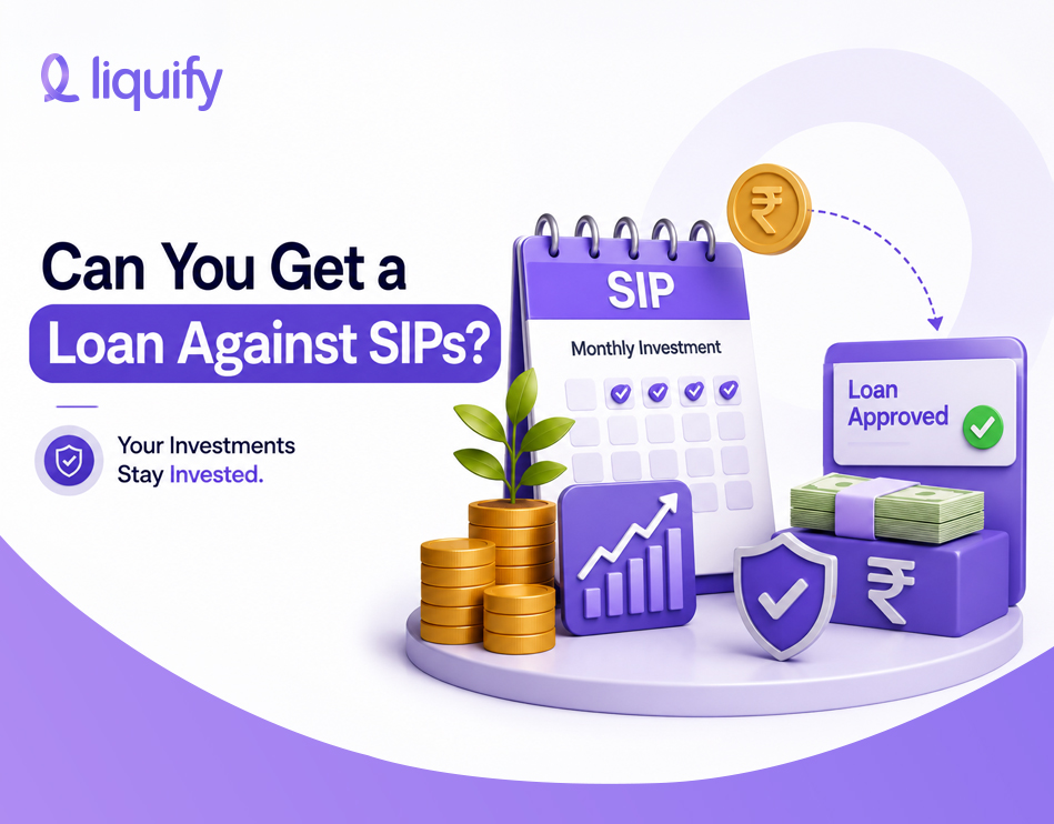 Can you get a loan against SIPs infographic showing how systematic investment plans can be pledged while investments continue to grow.